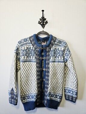 Dale Of Norway Cardigan Size S Fair Isle Nordic Wool Sweater Clasp Front